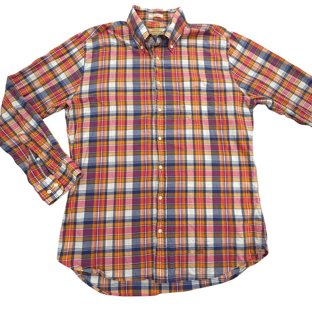 GANT Rugger Shirt Mens XL Multicolor Plaid Long Sleeve Button Up Cotton